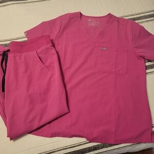 Figs Vivid Pink Scrub Ensemble